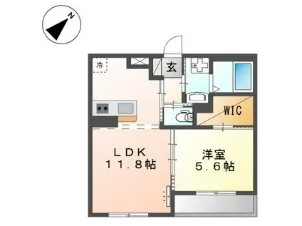 フォレスト離宮BLOOM(1LDK/3階)の間取り写真