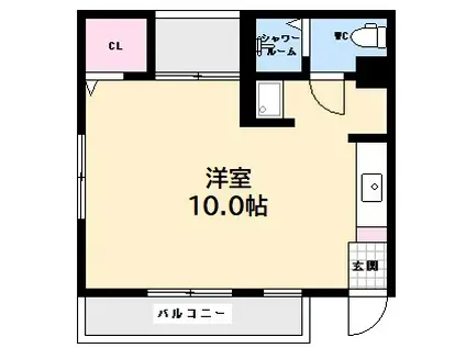 コーポみささ(ワンルーム/2階)の間取り写真