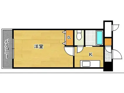 アヴィニール清水(1K/4階)の間取り写真