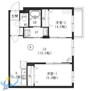 アートレータ発寒(2LDK/4階)の間取り写真
