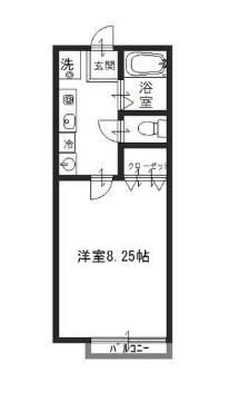 エトランス東洋高前(1K/1階)の間取り写真