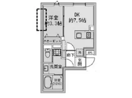 FABRIC蒲田ウエスト RESIDENCE(1DK/5階)の間取り写真