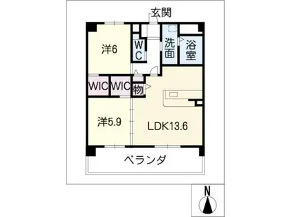 ラプレス喜多山 北館(2LDK/4階)の間取り写真
