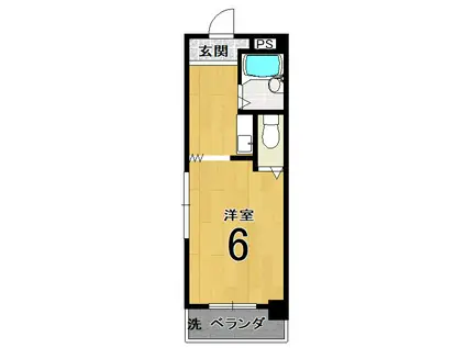 ローディ・ジャポニカ(1K/2階)の間取り写真