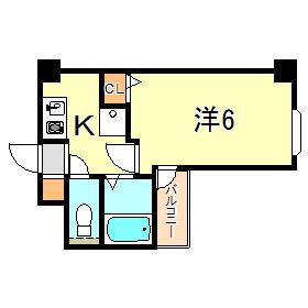 ミルキーウェイ(1K/2階)の間取り写真