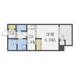 リーブル25(1LDK/7階)の間取り写真