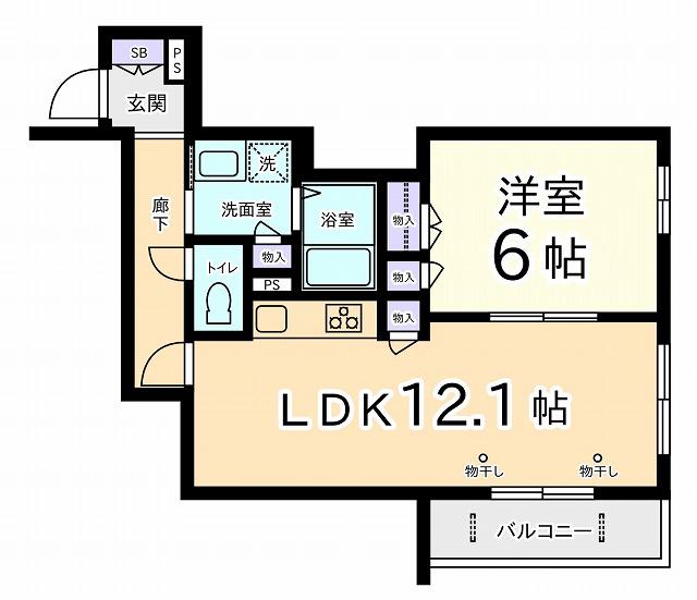 グランソレーユ(1LDK/3階)の間取り写真