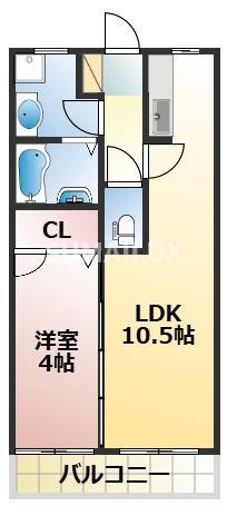 グランリーオ21(1LDK/4階)の間取り写真