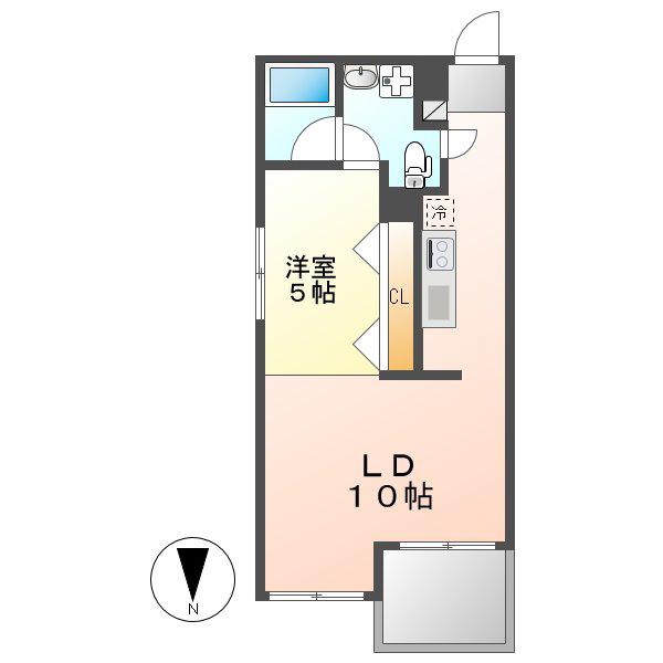 クロサスレジデンス徳川園(1LDK/5階)の間取り写真