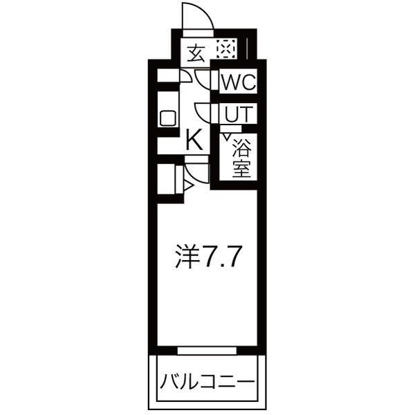 メイクスWアート上前津V(1K/12階)の間取り写真