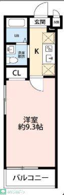 ヒルズ子安町(1K/4階)の間取り写真