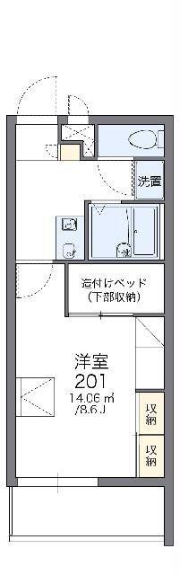レオパレス綾瀬第8(1K/3階)の間取り写真