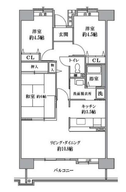 TS GARDEN 清瀬(3LDK/2階)の間取り写真