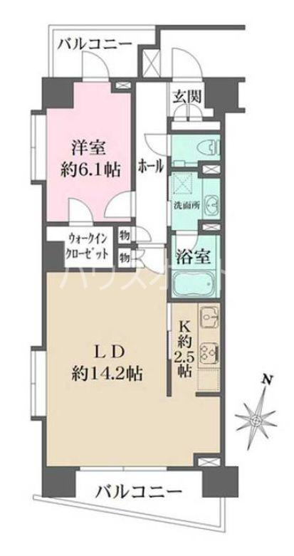 グルックハイム紀尾井町(1LDK/4階)の間取り写真