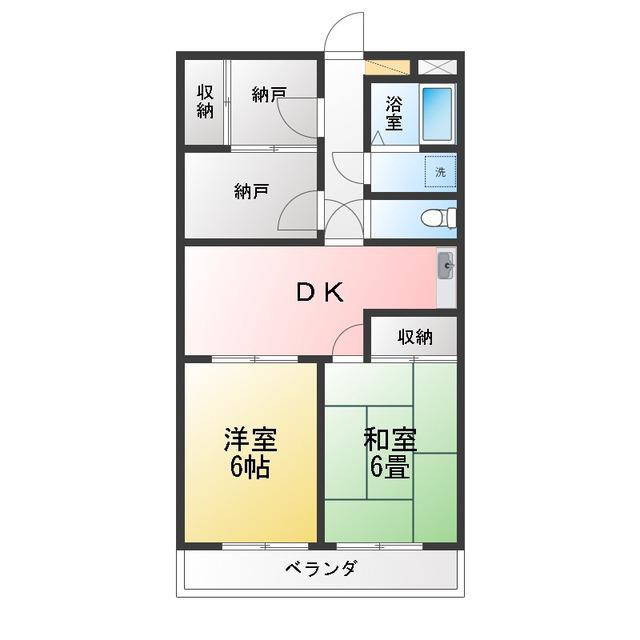 SUNHILLS(2SDK/3階)の間取り写真