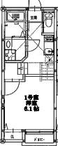 クレオ千早(1SK/1階)の間取り写真
