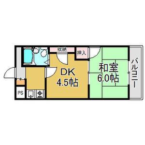 マンションプレザント(1DK/9階)の間取り写真