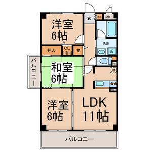 エトワール千代田(3LDK/8階)の間取り写真