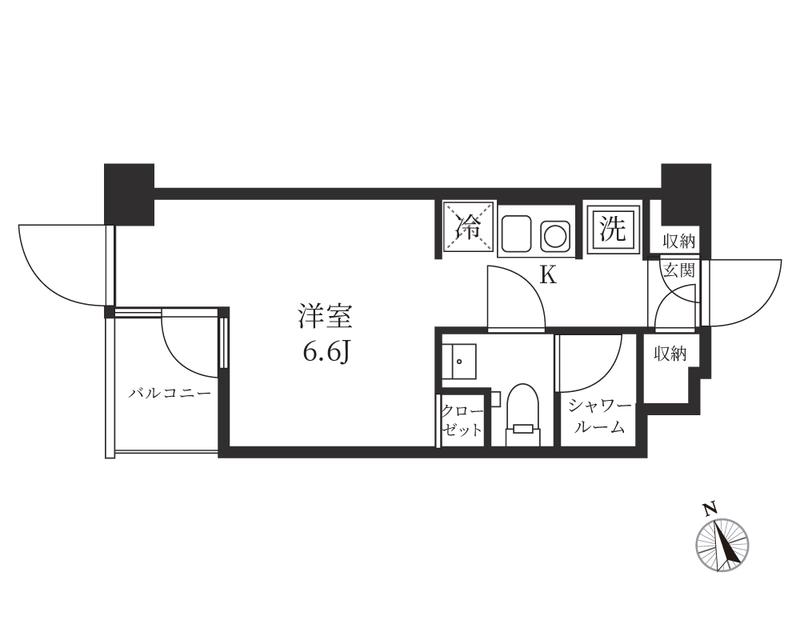 レスピール三鷹(ワンルーム/9階)の間取り写真
