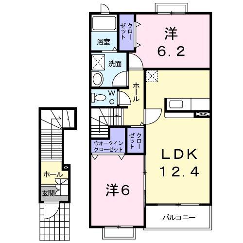 メゾン・アヴェニール・M(2LDK/2階)の間取り写真