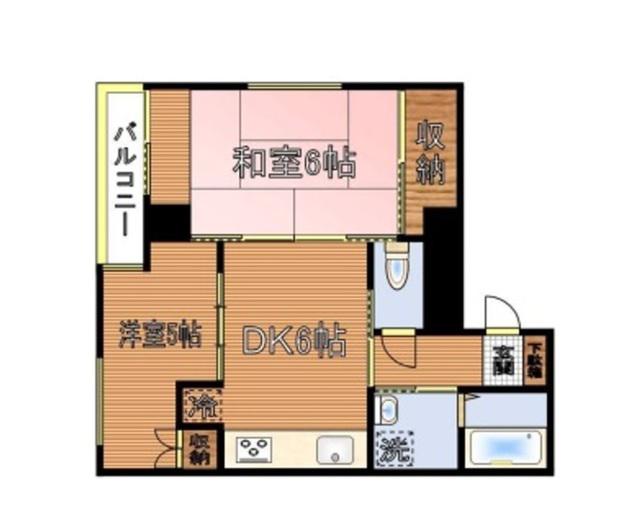 EASE・HOUSE(2DK/3階)の間取り写真