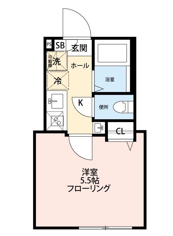 グランクオール千住仲町(1K/2階)の間取り写真