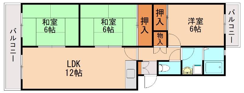 エクセルいまはせ(3LDK/3階)の間取り写真