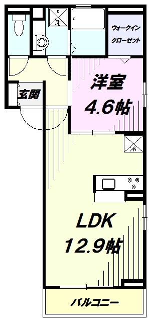 レジデンス甲州街道II(1LDK/3階)の間取り写真