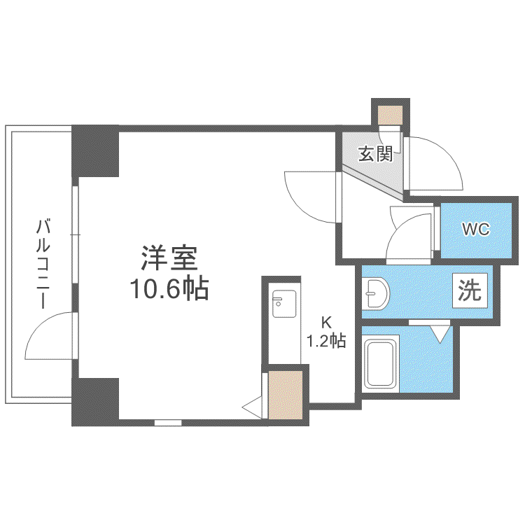 プログレス円山(1K/3階)の間取り写真