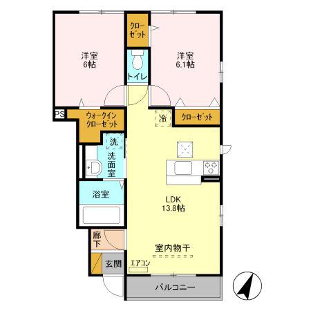 ファインメゾン(2LDK/1階)の間取り写真