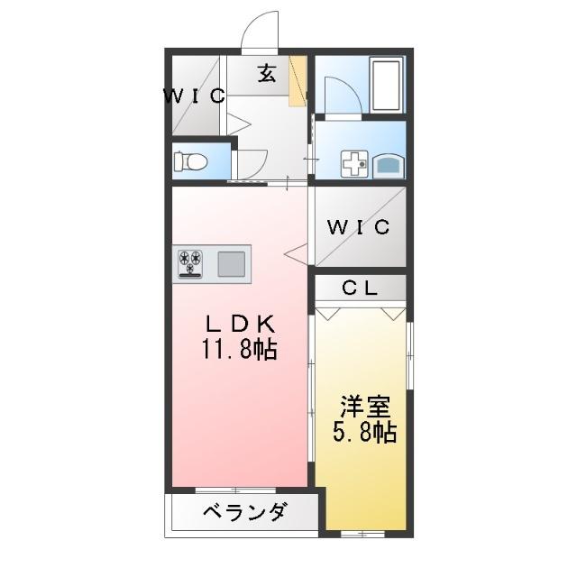 グランスタジオ安西(1LDK/3階)の間取り写真