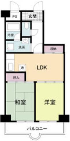 都島北通マンション(2LDK/4階)の間取り写真