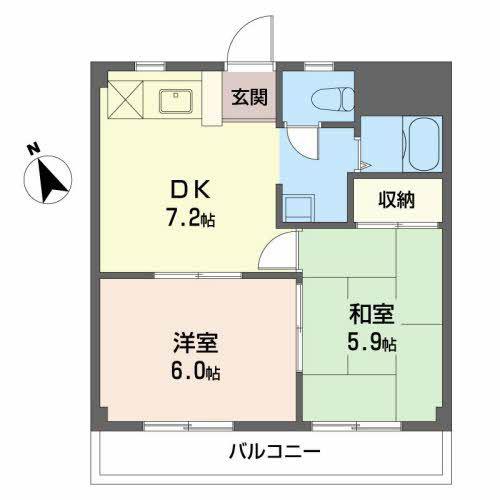 マンションTEZUKA(2DK/3階)の間取り写真
