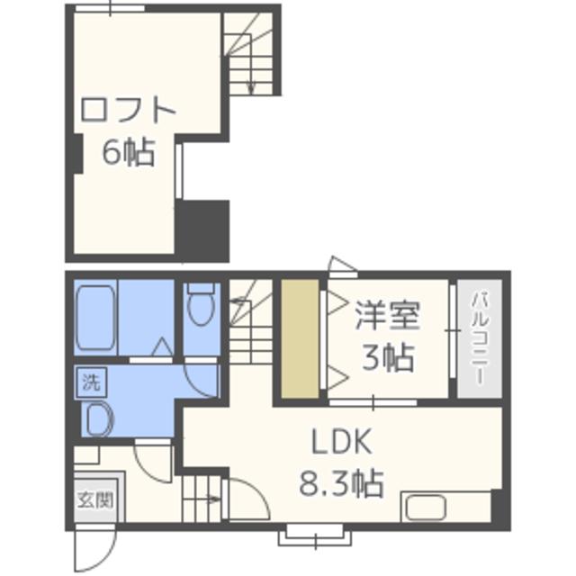 AR・TWINS二日市I 512(1LDK/1階)の間取り写真