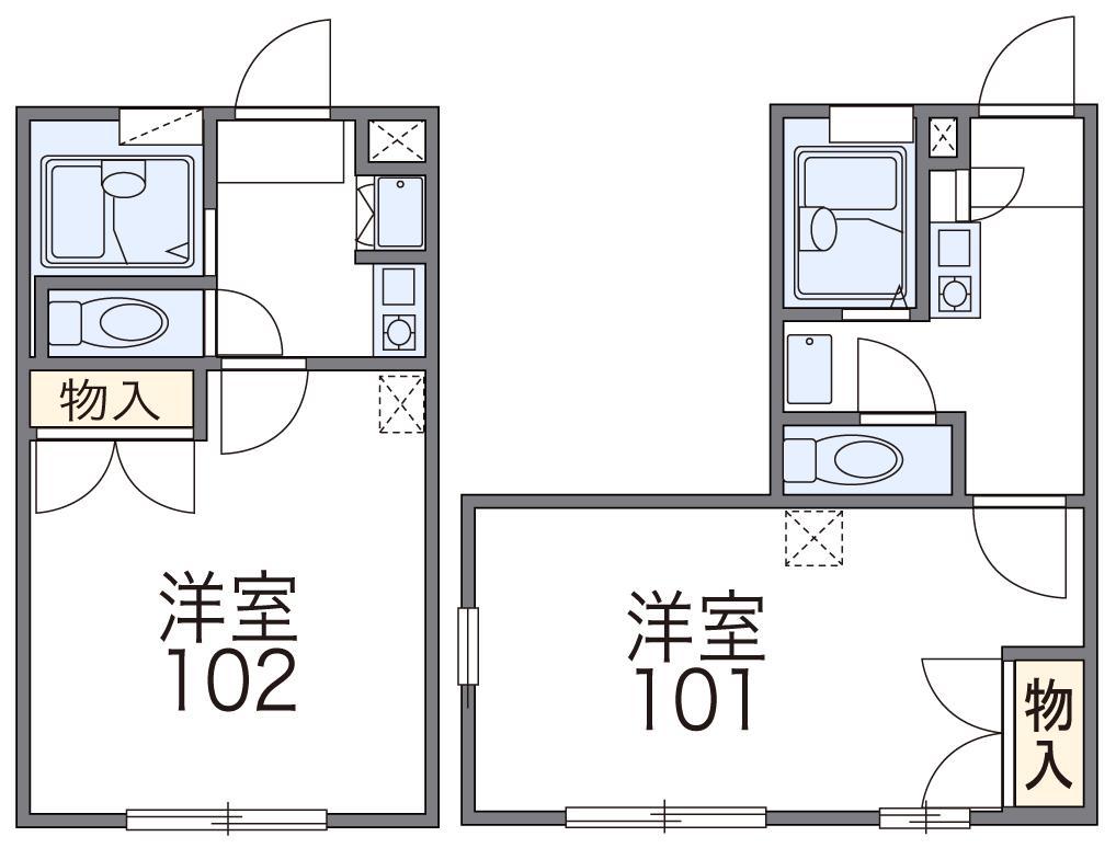 レオパレス宮田第1(1K/1階)の間取り写真
