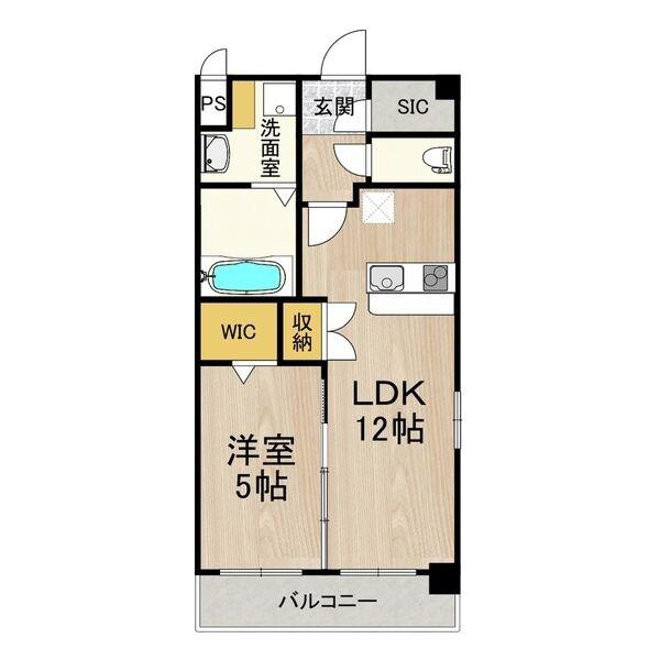 スプランディッド新大阪イースト(1LDK/3階)の間取り写真