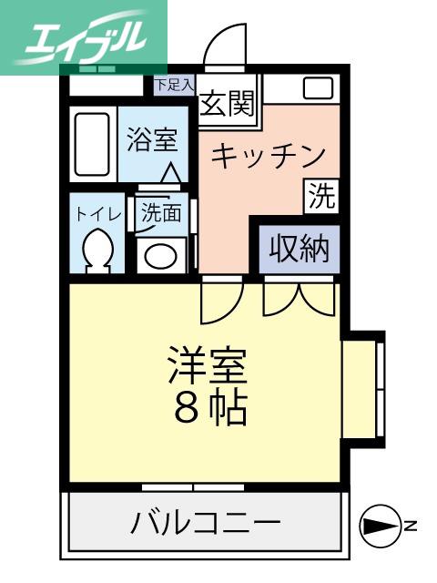 CREATEUR(1K/2階)の間取り写真