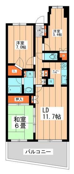 エールの丘(3LDK/2階)の間取り写真