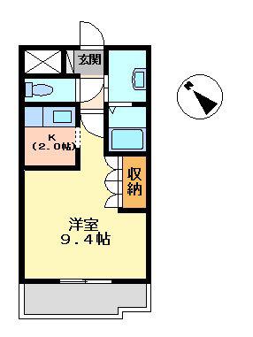 パルティールニシザワ(1K/2階)の間取り写真
