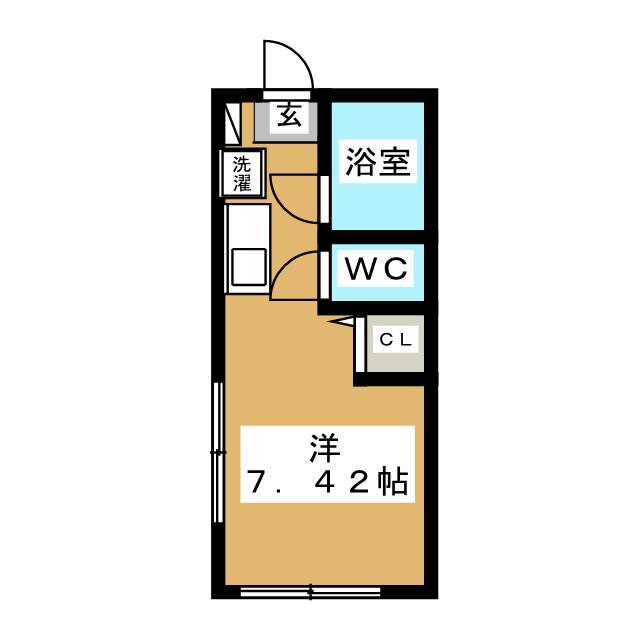 クレスト吉原(ワンルーム/1階)の間取り写真