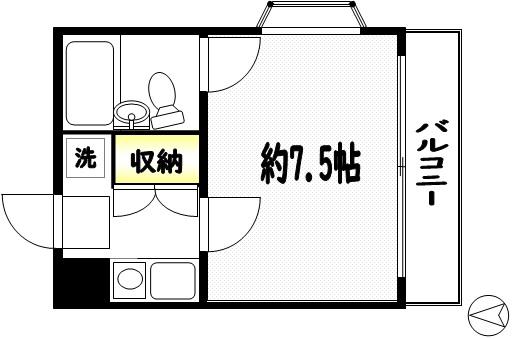 グローリア成城(1K/2階)の間取り写真