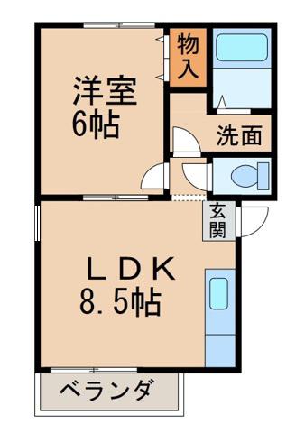 コープAMI(1LDK/2階)の間取り写真