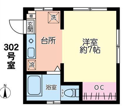 アイランドヒルズ西浅草(1K/3階)の間取り写真