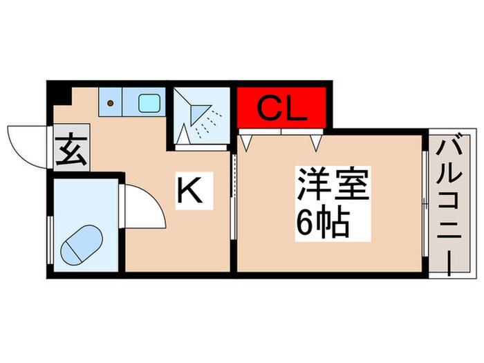 北浦ビル(1K/2階)の間取り写真