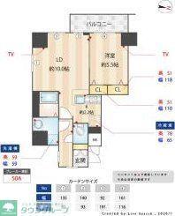 N-STAGE両国(1LDK/10階)の間取り写真