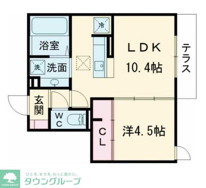 ソレイユ調布(1LDK/3階)の間取り写真