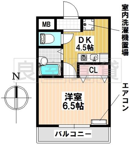アメニティハイツ中砂(1DK/3階)の間取り写真