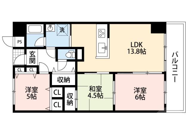 アバンティ千里(3LDK/4階)の間取り写真
