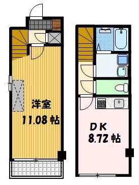 アミティ白木(1DK/1階)の間取り写真