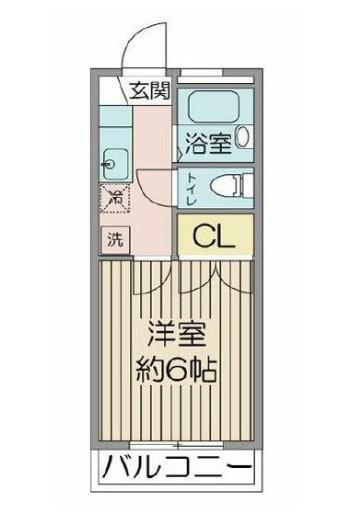 ヴィエント高輪(1K/2階)の間取り写真